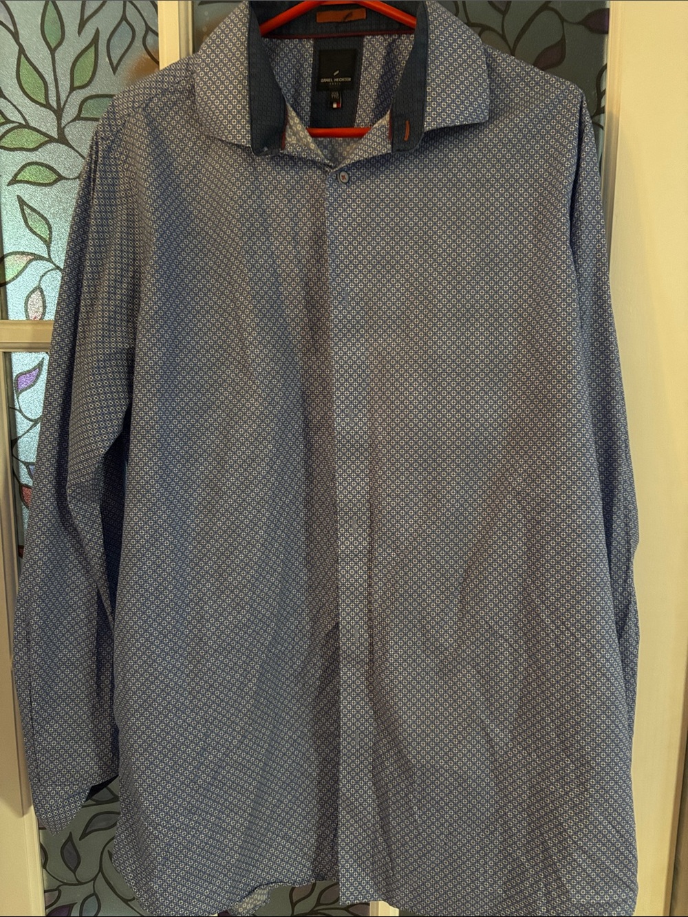 Blue Patterned Men's Button-Up Shirt Daniel Hechter